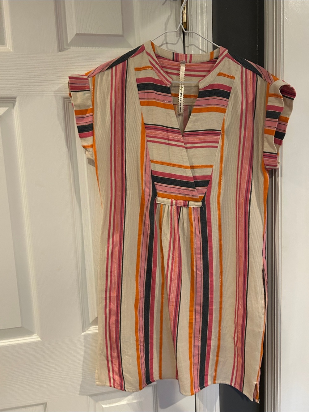 Uncle Frank Pink, Orange & Black Striped Tunic dress